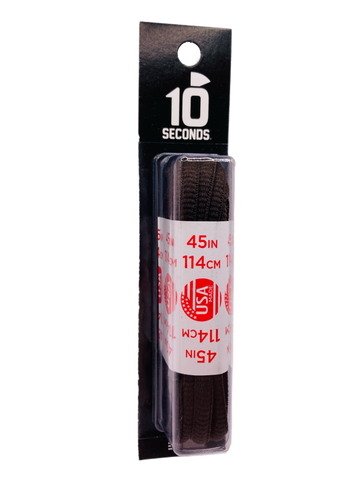 10 Seconds ® Athletic Oval Athletic Laces | Brown - Blister Pack