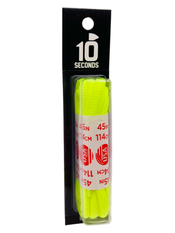 10 Seconds ® Athletic Oval Athletic Laces | Neon Yellow - Blister Pack