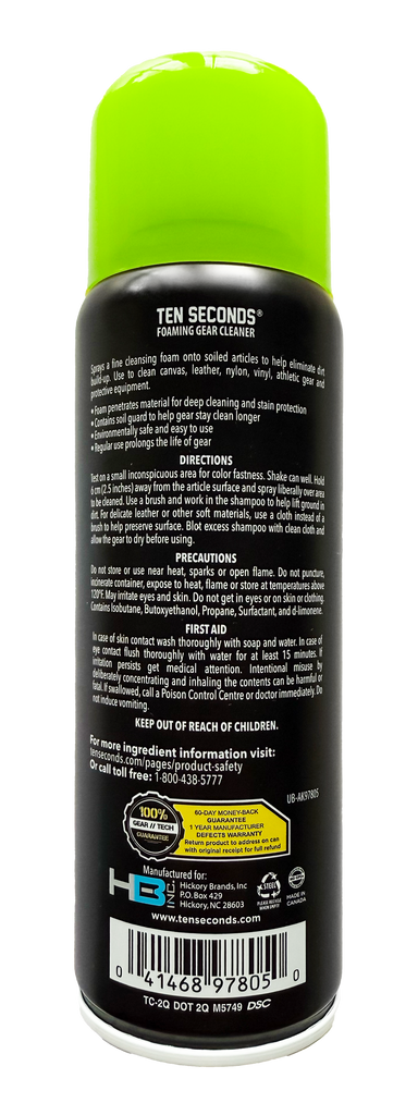10 Seconds ® 3-N-1 Foaming Gear Cleaner – HickoryBrands