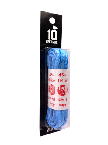 10 Seconds ® Athletic Oval Athletic Laces | Carolina Blue - Blister Pack