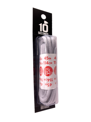 10 Seconds ® Athletic Oval Athletic Laces | Classic Grey - Blister Pack
