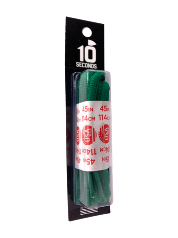 10 Seconds ® Athletic Oval Athletic Laces | Kelly Green - Blister Pack