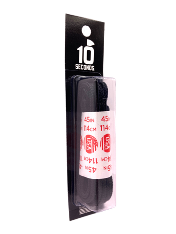 10 Seconds ® Athletic Round Laces | Black - Blister Pack