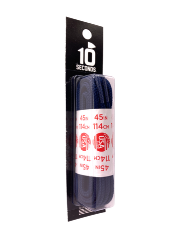 10 Seconds ® Athletic Round Laces Navy | Blister Pack