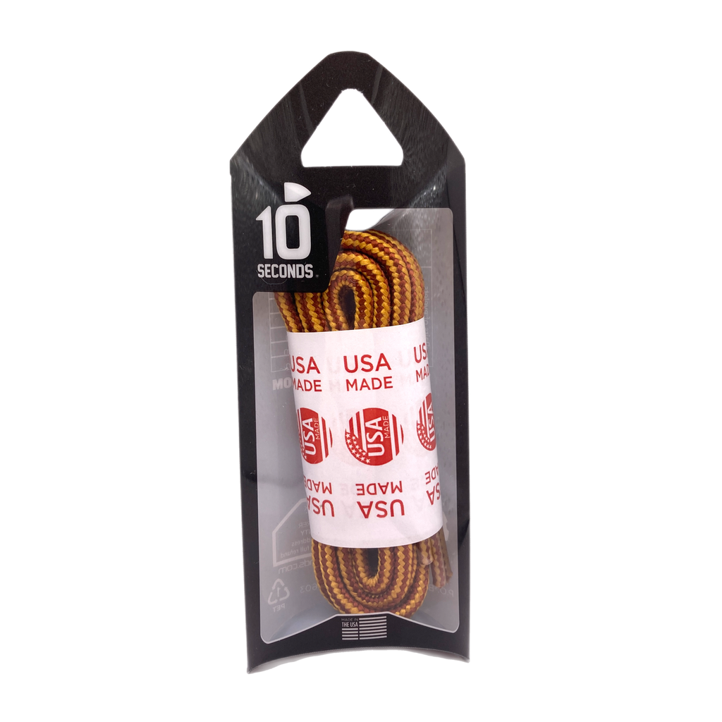 10 Seconds ® Nylon Boot Laces Gold N' Tan HickoryBrands