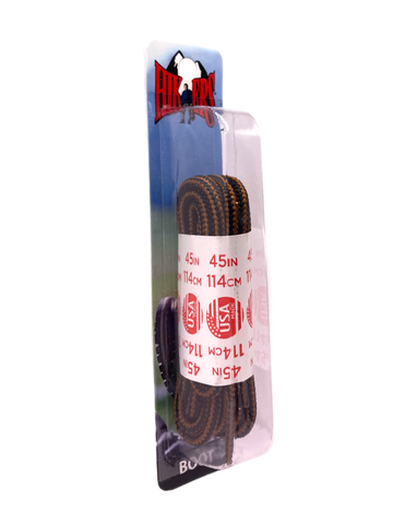 10 Seconds ® Athletic Hiker Laces | Black/Chestnut - Blister Pack