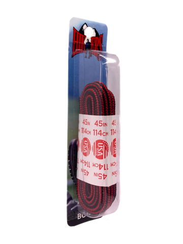 10 Seconds ® Athletic Hiker Laces | Black/Red - Blister Pack