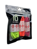 10 Seconds ® Reflexall ® Athletic Oval Laces |  Neon Yellow/Hot Red/Fuschia Reflective Multi-Pack