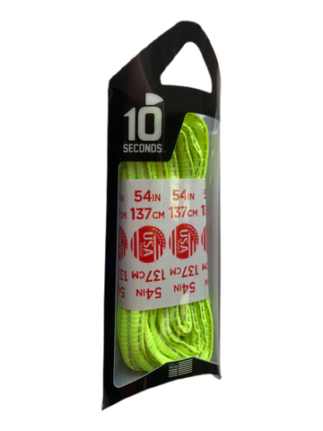 10 Seconds ® Reflexall ® Athletic Oval Laces |  Neon Yellow Reflective