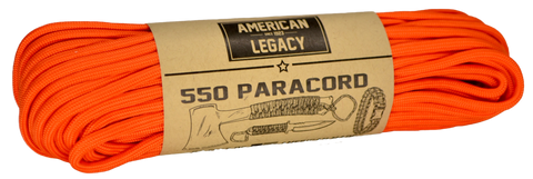 American Legacy ® 550 Paracord Bundles | Safety Orange - 50 ft