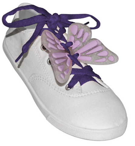ShoeFlys ® Funsets™ | Sparkle Fairy Wings with Purple Laces