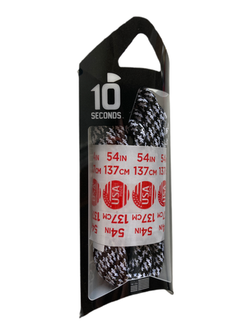 10 Seconds ® Reflexall ® Athletic Jumbo Round Laces | Black Honeycomb Reflective