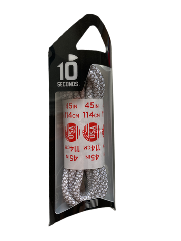 10 Seconds ® Reflexall ® Athletic Jumbo Round Laces |  White Honeycomb Reflective