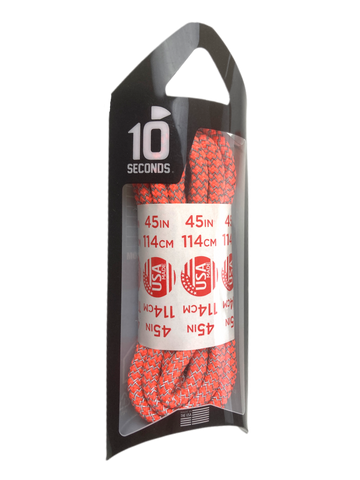 10 Seconds ® Reflexall ® Athletic Jumbo Round Laces | Hot Red Honeycomb Reflective