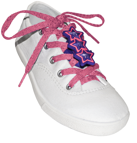 ShoeFlys ® Funsets™ | Sparkle Stars with Hot Pink Laces