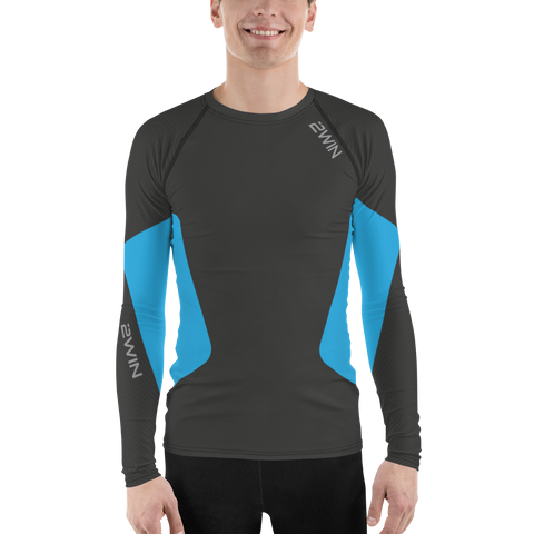 2WiN®  EvoChill ™ Cooling Compression Tights with DELTA BLOOD FLOW ACTIVATION | Vibe 3D Printed Blue