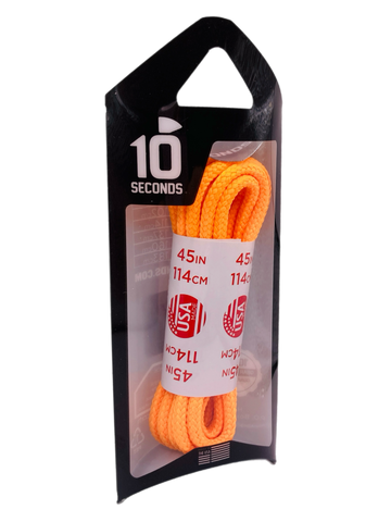 10 Seconds ® Athletic Round Laces | Neon Orange