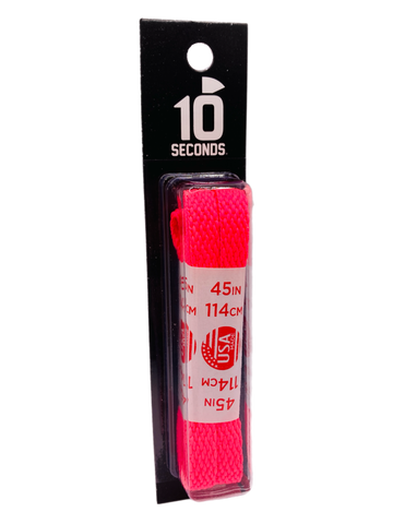 10 Seconds ® All-Pro ® Athletic Flat Laces | Neon Pink [Blister Pack]