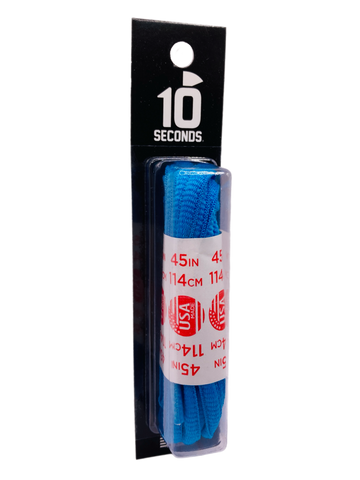 10 Seconds ® Athletic Oval Athletic Laces | Neon Blue - Blister Pack