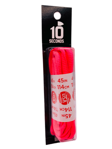 10 Seconds ® Athletic Oval Athletic Laces | Neon Pink - Blister Pack