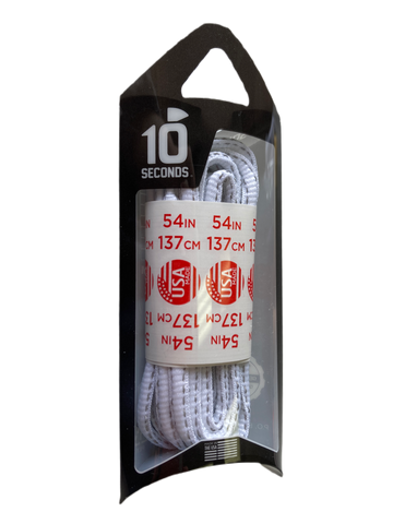 10 Seconds ® Reflexall ® Athletic Oval Laces | White Reflective