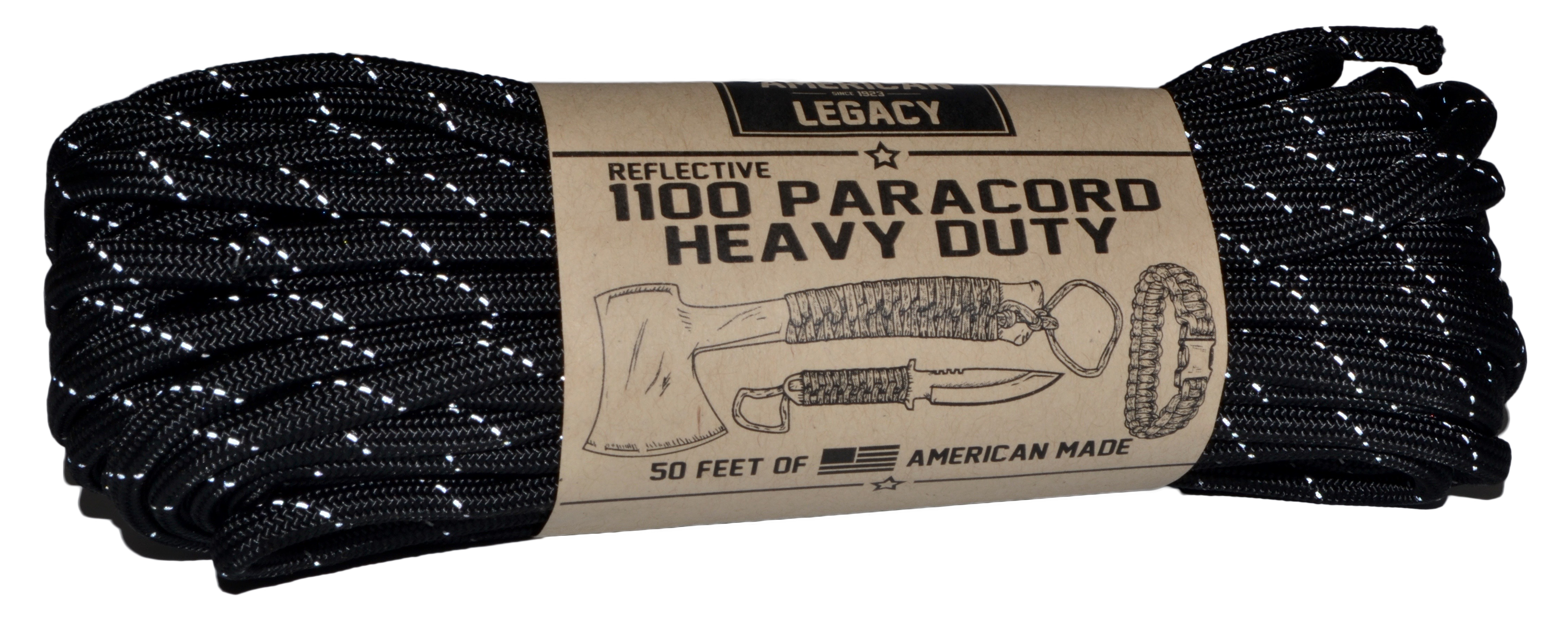 American Legacy ® 1100 Paracord  Black Reflective – HickoryBrands