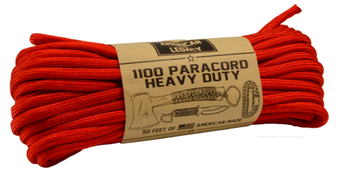 American Legacy ® 1100 Paracord Bundles | Red - 50 ft