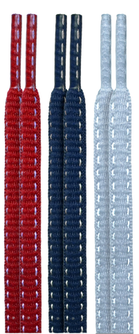 10 Seconds ® Reflexall ® Athletic Oval Laces | Red/Navy/Classic Grey Reflective Multi-Pack
