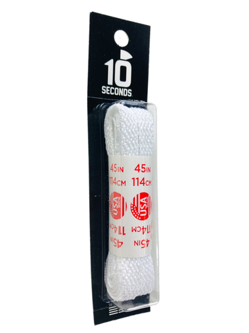 10 Seconds ® All-Pro ® Athletic Flat Laces | White [Blister Pack]
