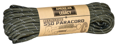 American Legacy ® Reflexall ® 550 Paracord Bundles | OD Green Reflective - 50 ft