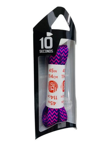 10 Seconds ® Athletic Printed Flat Laces | Pink/Purple Chevron
