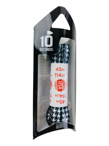 10 Seconds ® Athletic Printed Laces | Black/White Houndstooth