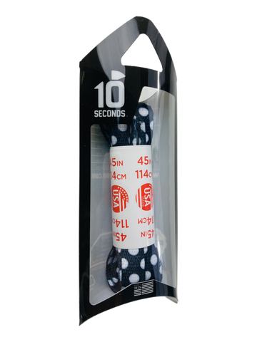 10 Seconds ® Athletic Printed Laces | Black/White Dot