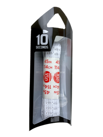 10 Seconds ® Reflexall ® Athletic Flat Laces | White Reflective