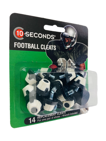 10 Seconds ® Football Cleats 1/2" | Black/White