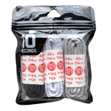 10 Seconds ® Reflexall ® Athletic Oval Laces | Black/White/Classic Gray Reflective Multi-Pack