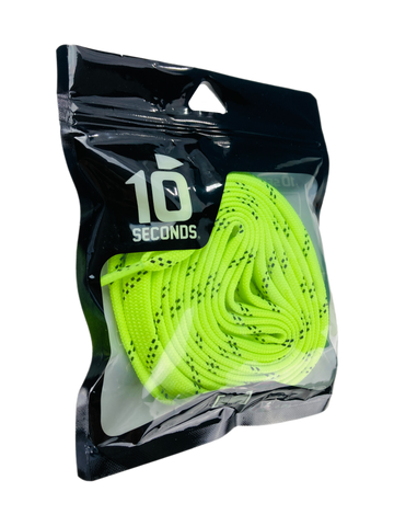 10 Seconds ® Athletic Hockey / Skate / Lacrosse Lace | Neon Yellow/Black