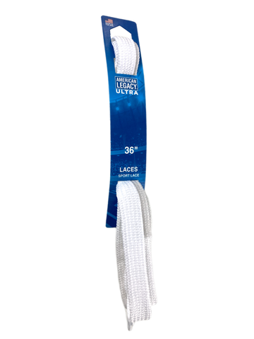 American Legacy ® Ultra Wide Flat Tubular Laces | White