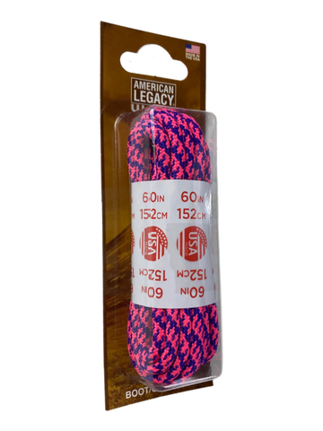 American Legacy ® Ultra Rope Laces | Purple/Neon Pink Houndstooth