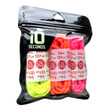 10 Seconds® Athletic Bubble Laces | Neon Yellow/Neon Pink/Neon Orange Multi-Pack