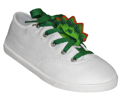 ShoeFlys ® Funsets™ | Stegosaurus Dino with Green Laces