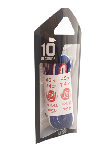 10 Seconds ® Athletic Oval Laces | Red/White/Blue