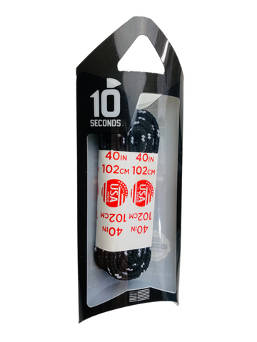 10 Seconds ® Athletic Round Laces | Black/Silver