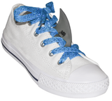 ShoeFlys ® Funsets ™ | Shark Fins with Neon Blue Sparkle Laces [DISCONTINUED]