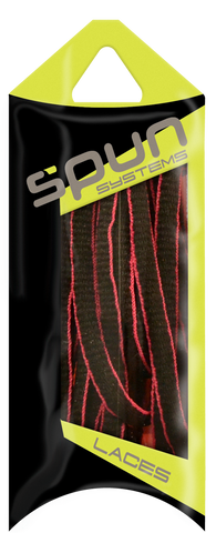 Spun™ Piped Oval Athletic ShoeLaces - Black & Fuchsia
