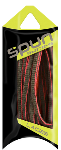 Spun™ Piped Oval Athletic ShoeLaces - Grey & Neon Pink