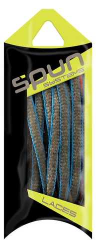 Spun™ Piped Oval Athletic ShoeLaces - Grey & Neon Blue