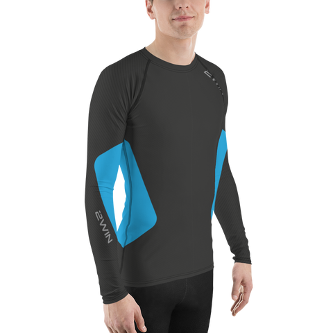 2WiN®  EvoChill ™ Cooling Compression Tights with DELTA BLOOD FLOW ACTIVATION | Vibe 3D Printed Blue